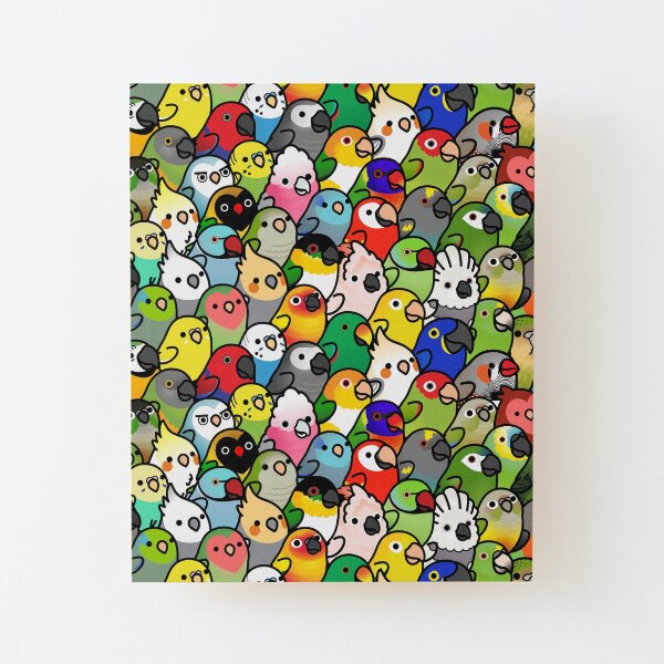 Everybirdy Pattern Wood Mounted Print