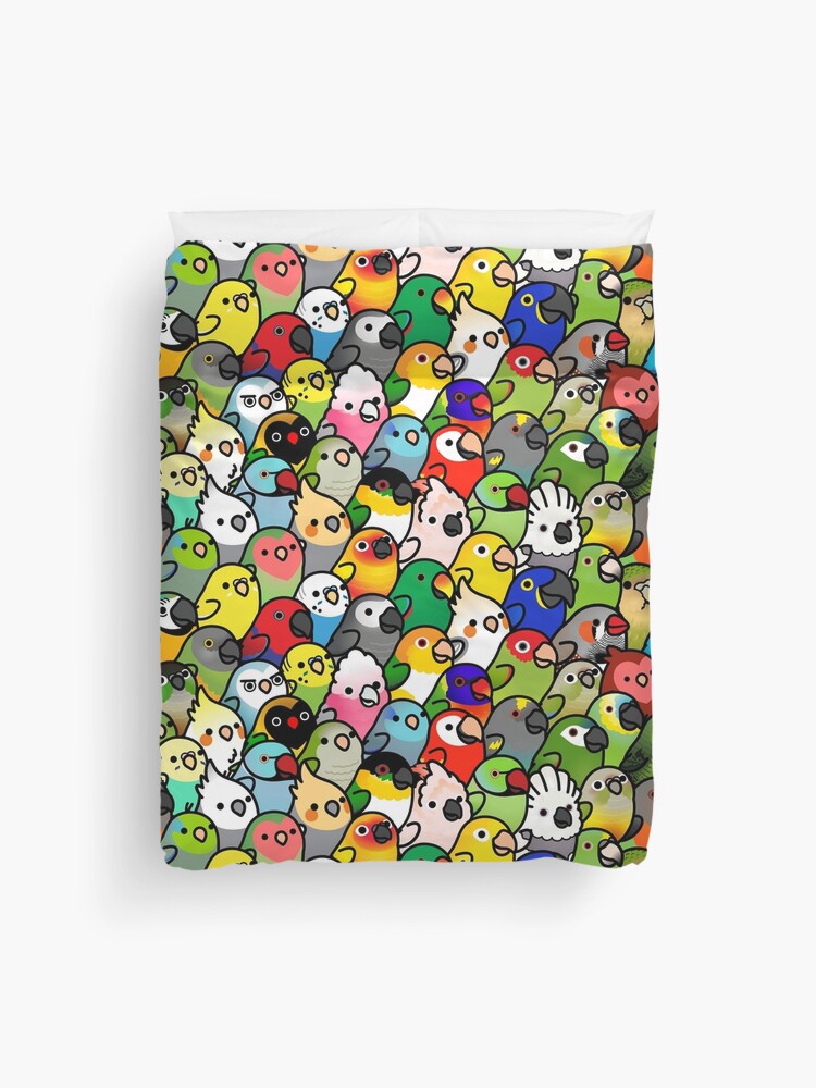 Thumbnail 1 of 2, Duvet Cover, Everybirdy Pattern designed and sold by birdhism.