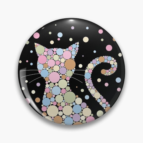Item preview, Cat silhouette made with color dots designed and sold by StencilMyst ..