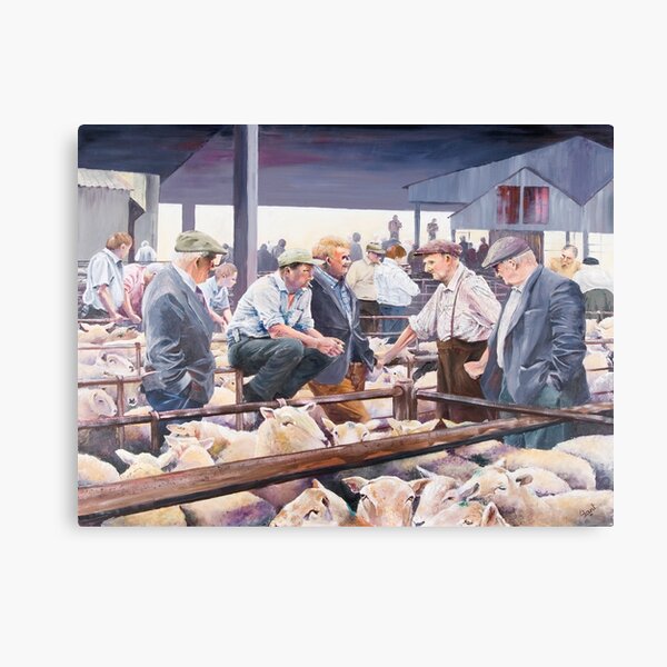 'Abergavenny Market' in acrylics Canvas Print