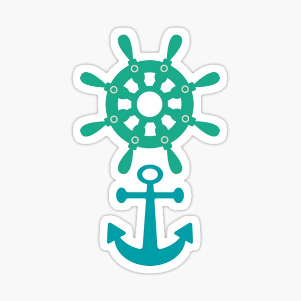 Item preview, NAUTICAL SHIP'S WHEEL AND ANCHOR - UnBlink Studio by Jackie Tahara designed and sold by Jackie Tahara of UnBlink Studio.