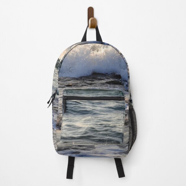 Item preview, Splish splash spray and seasalt as waves hit Cyprus rocky shore. designed and sold by rayscollection.