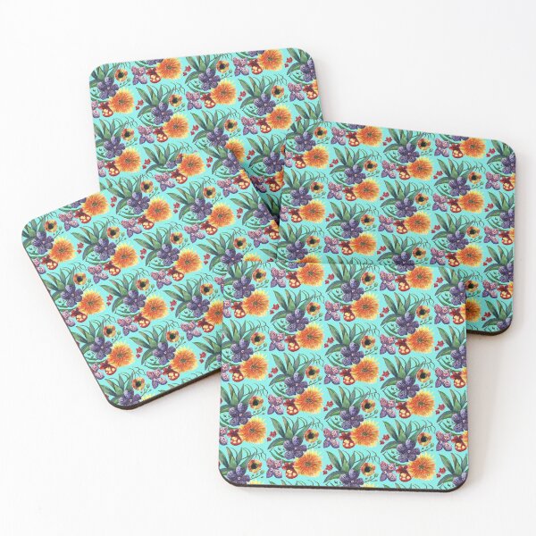 Item preview, Tropical flowers pattern, beach decor, floral pattern, summer decor, watercolor designed and sold by discolemons.