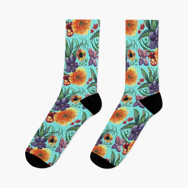 Item preview, Tropical flowers pattern, beach decor, floral pattern, summer decor, watercolor designed and sold by discolemons.