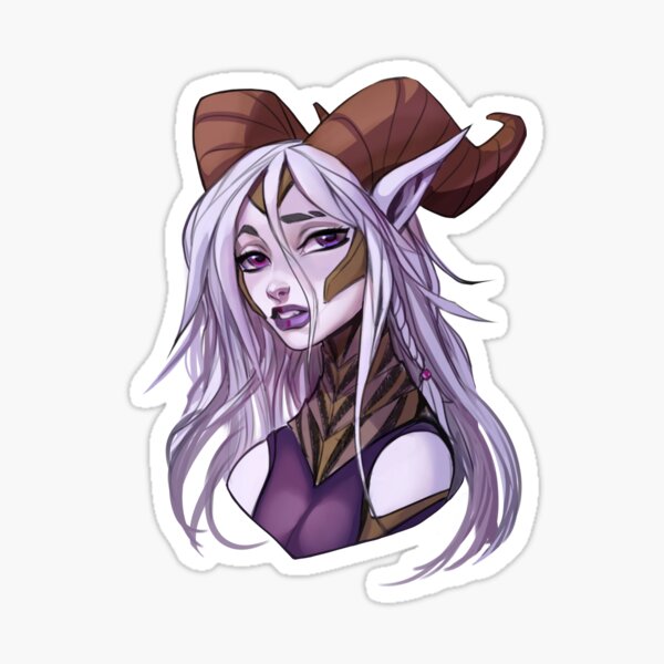 Fantasy horn girl Sticker