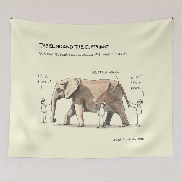 Artikelvorschau, Der Blinde und der Elefant entworfen und verkauft von Sketchplanations.