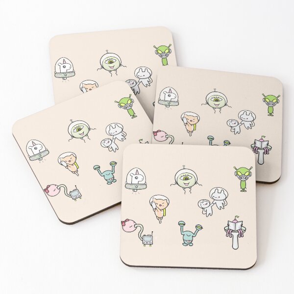 Item preview, Kawaii Alien Space Travelers - Cute Monster Wallpaper Pattern designed and sold by ViewerEqualsPhoton.