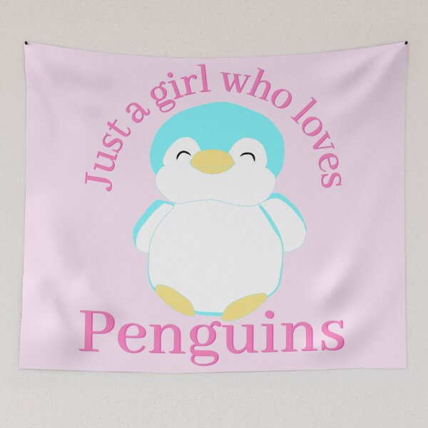 Artikelvorschau, Ein Mädchen, das Pinguine liebt kawaii Blue entworfen und verkauft von brendanre.