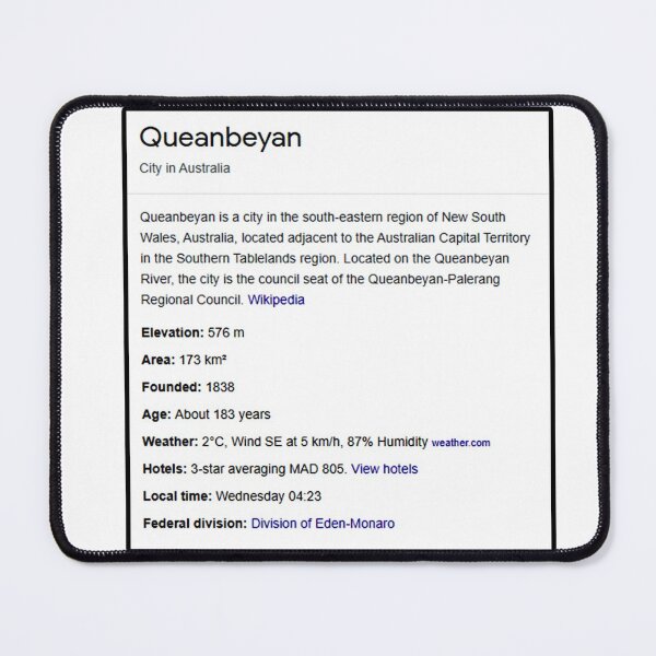 Item preview, Queanbeyan designed and sold by Alluka Brand.