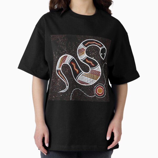 Vista previa del artículo con la obra «Auténtico arte aborigen - Pintura - Serpiente», diseñado y vendido por HogarthArts.