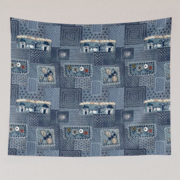 Item preview, denim patches pattern designed and sold by FVO-italydesign.