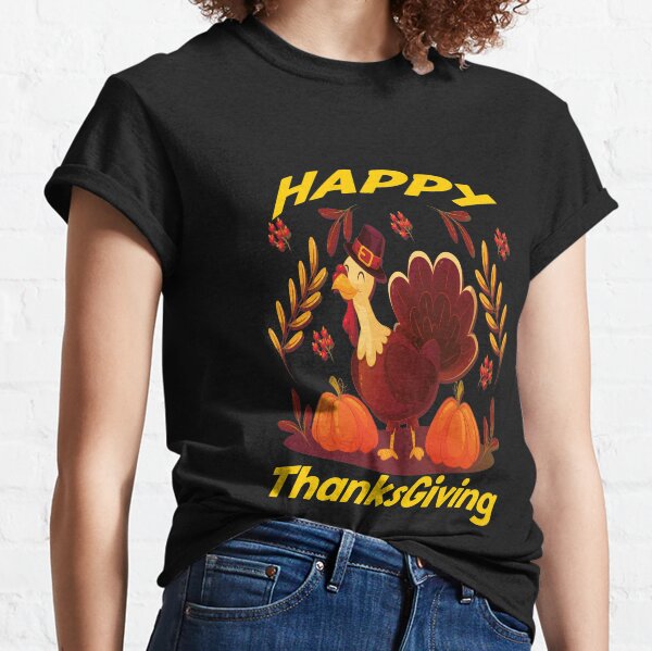 happy thanksgiving Happy Hallowthanksmas Halloween THANKSGIVING gift Classic T-Shirt