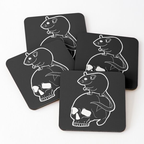 Item preview, Rat on skull - white designed and sold by dquirke.