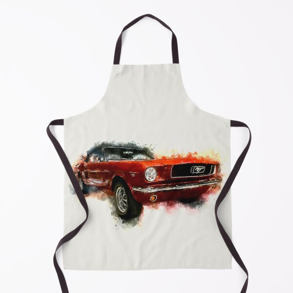 Item preview, Red 1966 Ford Mustang Convertible Pony Watercolor  designed and sold by Andreea Eva Herczegh.
