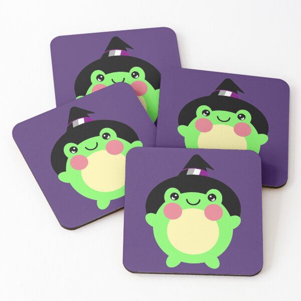 Item preview, Frog In A Subtle Asexual Pride Flag Witch Hat designed and sold by Jelly Turnip.