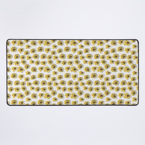 Classic yellow flowers pattern Desk Mat