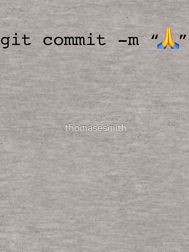 Thumbnail 7 of 7, Essential T-Shirt, git commit prayer hands emoji designed and sold by thomasesmith.