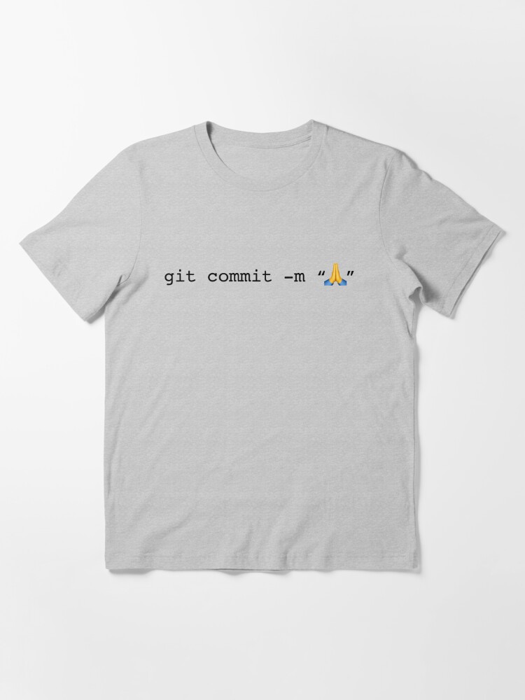 Alternate view of git commit prayer hands emoji Essential T-Shirt