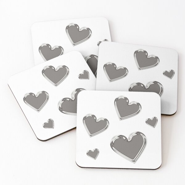 Item preview, Chrome heart pattern, gray heart, 3D designed and sold by Smileycreation.