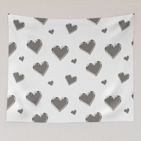 Item preview, Chrome heart pattern, gray heart, 3D designed and sold by Smileycreation.