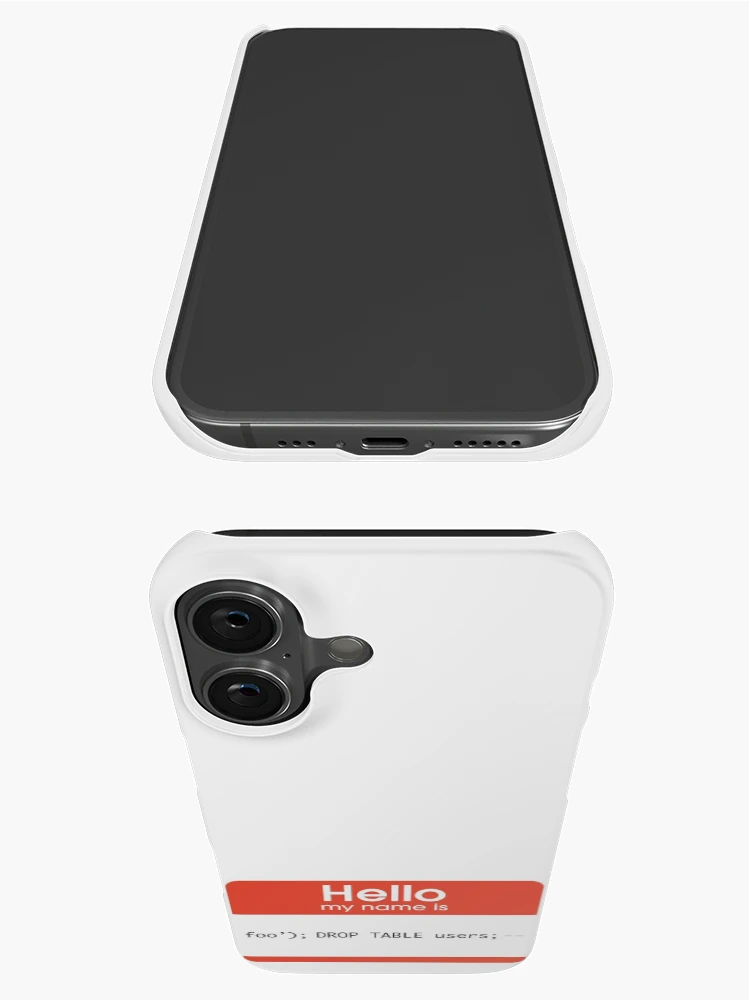 Thumbnail 3 of 4, iPhone Case, Hello My Name Is SQL Injection designed and sold by thomasesmith.