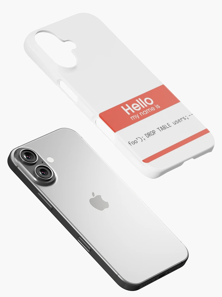 Thumbnail 2 of 4, iPhone Case, Hello My Name Is SQL Injection designed and sold by thomasesmith.