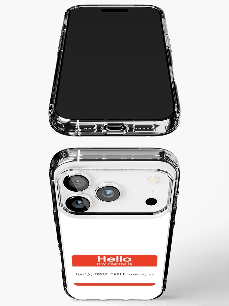 Thumbnail 3 of 5, iPhone Case, Hello My Name Is SQL Injection designed and sold by thomasesmith.