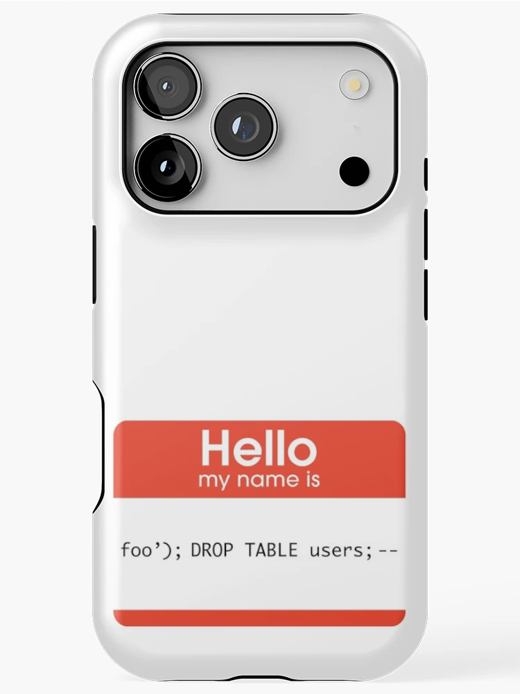 Thumbnail 1 of 4, iPhone Case, Hello My Name Is SQL Injection designed and sold by thomasesmith.