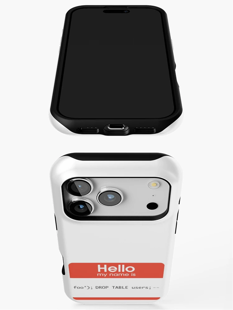Thumbnail 3 of 4, iPhone Case, Hello My Name Is SQL Injection designed and sold by thomasesmith.