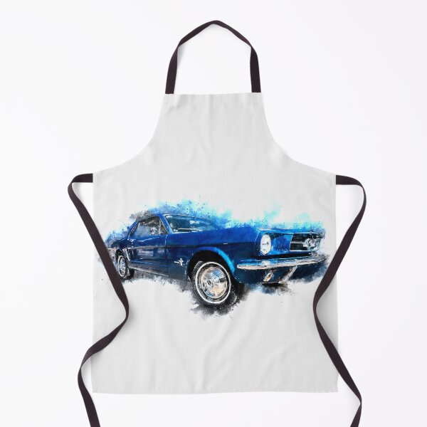 Item preview, Blue 1964 Ford Mustang Convertible Pony Watercolor  designed and sold by Andreea Eva Herczegh.