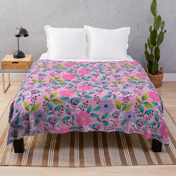 Item preview, Bright Florals on Pink designed and sold by Cass Noel Studio.