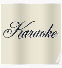 Vintage Karaoke (black) Poster