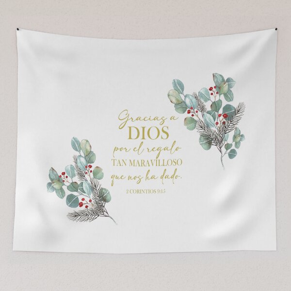 Item preview, Gracias a Dios por el regalo tan maravilloso que nos ha dado, Spanish Christmas Bible Verse designed and sold by latiendadearyam.