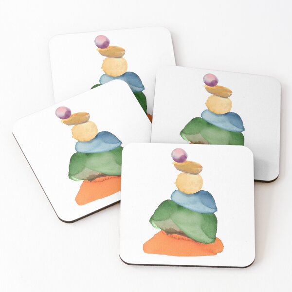 Item preview, Cairn Zen Tower Orange Purple designed and sold by Jennifer Geiger Art.
