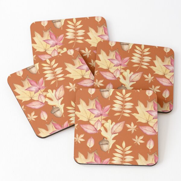 Item preview, Autumn leaves pattern - dark orange background designed and sold by Marcia Motivos.