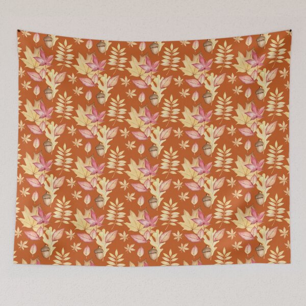 Item preview, Autumn leaves pattern - dark orange background designed and sold by Marcia Motivos.