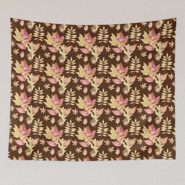 Item preview, Autumn leaves pattern - brown background designed and sold by Marcia Motivos.