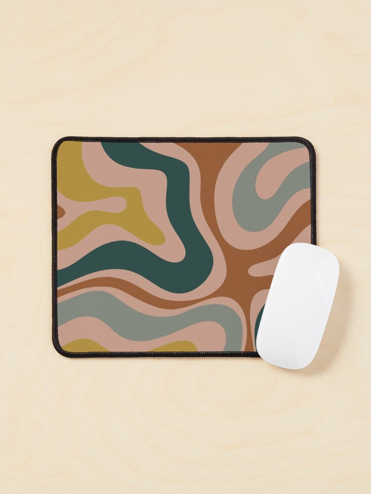 Retro Liquid Swirl Abstract Pattern in Pastel Powder Blue  Mouse Pad for  Sale by kierkegaard