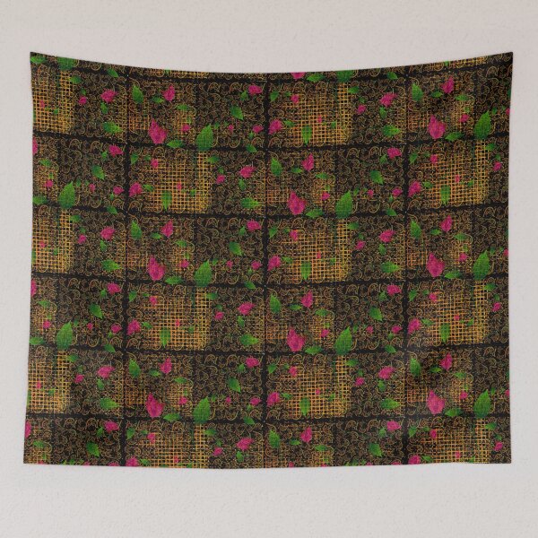 Item preview, Wild roses with golden word and different texture backround designed and sold by crevettedesign.