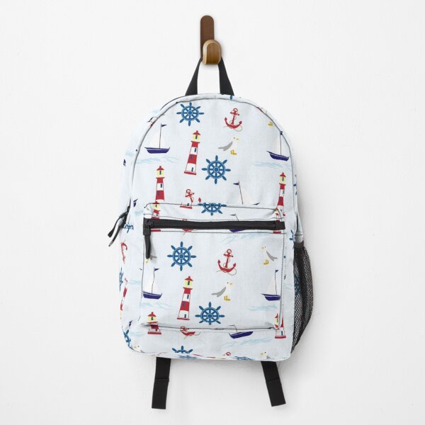 Item preview, Nautical Sea Ocean Pattern Print - Boat, Light House, Anchor Mixed Pattern designed and sold by silviaol.