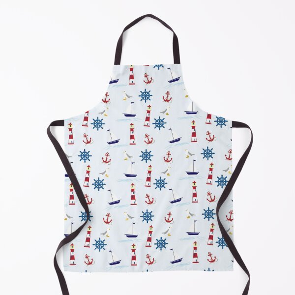Item preview, Nautical Sea Ocean Pattern Print - Boat, Light House, Anchor Mixed Pattern designed and sold by silviaol.