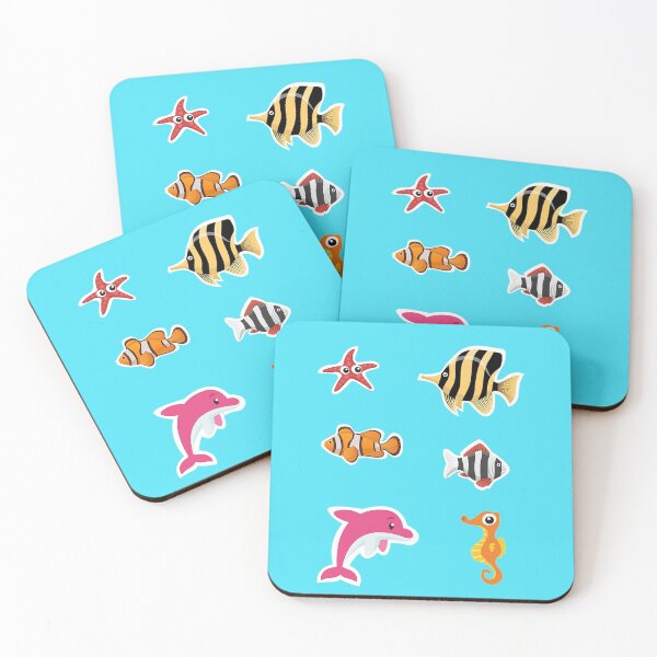 Item preview, Sea life sticker pack, pink dolphin, clown fish, starfish, sea horse, fish designed and sold by Nostrathomas66.