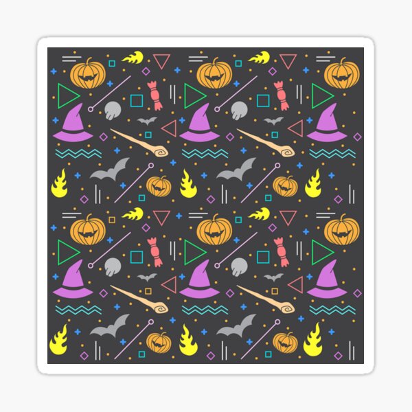 Item preview, Abstract Funny Scary Orange Pumpkins, Candy, Witch Hats, Bats Halloween Pattern Print designed and sold by silviaol.