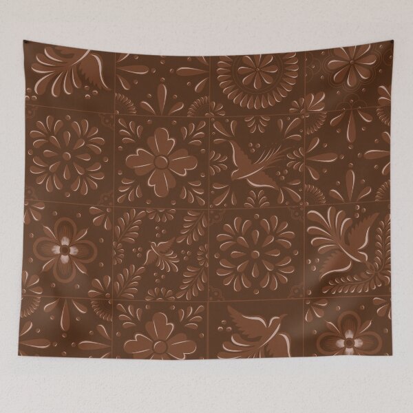 Item preview, Mexican Brown Talavera Tile Pattern by Akbaly designed and sold by Akbaly.