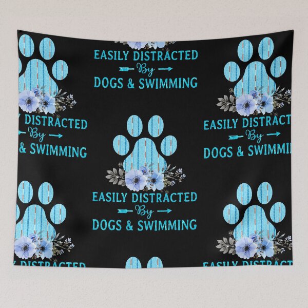 Item preview, EASILY DISTRACTED BY DOGS AND SWIMMING designed and sold by Landesign.