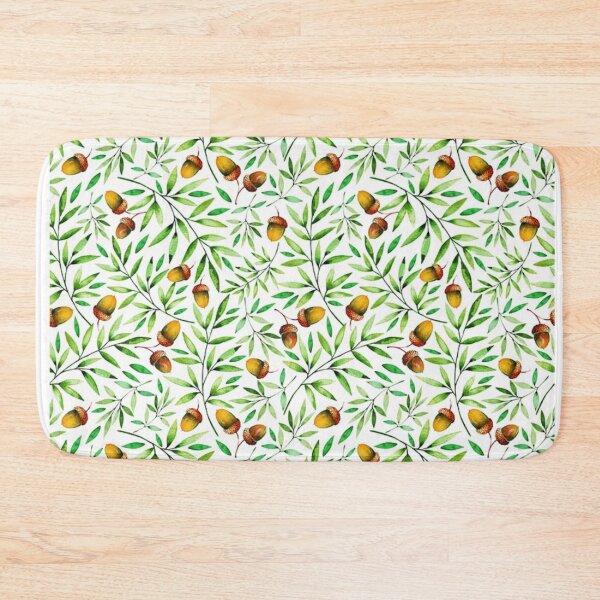 Item preview, Green Leaves and Acorns Forest Botanical Pattern - Nature Pattern Prit designed and sold by silviaol.