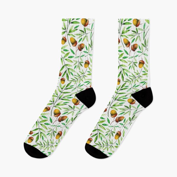 Item preview, Green Leaves and Acorns Forest Botanical Pattern - Nature Pattern Prit designed and sold by silviaol.