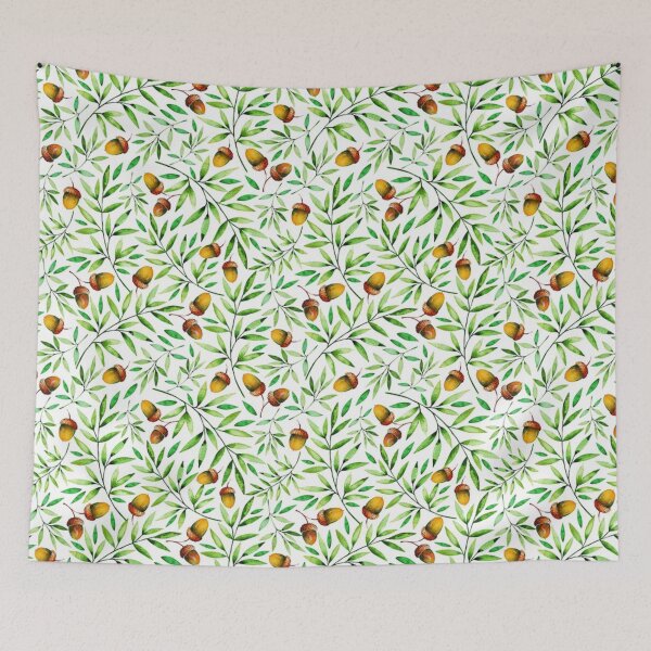 Item preview, Green Leaves and Acorns Forest Botanical Pattern - Nature Pattern Prit designed and sold by silviaol.