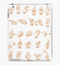 ASL Alphabet in Gold Paint Texture iPad Case/Skin