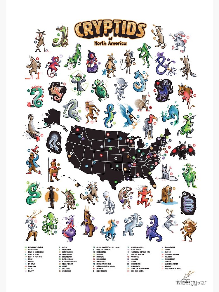 "Cryptids of North America" Spiral Notebook for Sale by Mattgyver ...